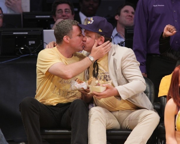 Will Ferrell and John C. Reilly kiss
